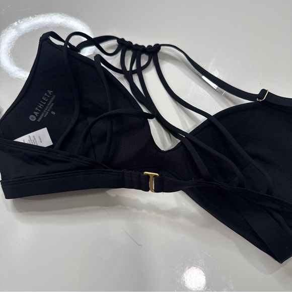 New Athleta Womens Aqualuxe Molded Cup Bikini Size S Black A020326 - Picture 2 of 4